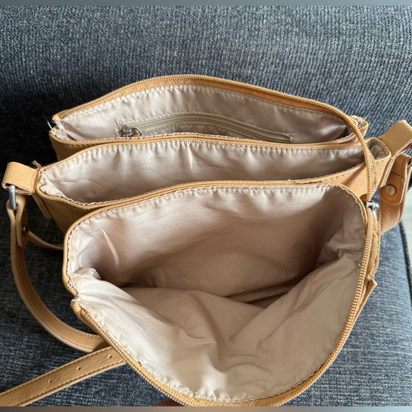 Tignanello Tan and Black Crossbody with White Accent - Picture 3 of 8